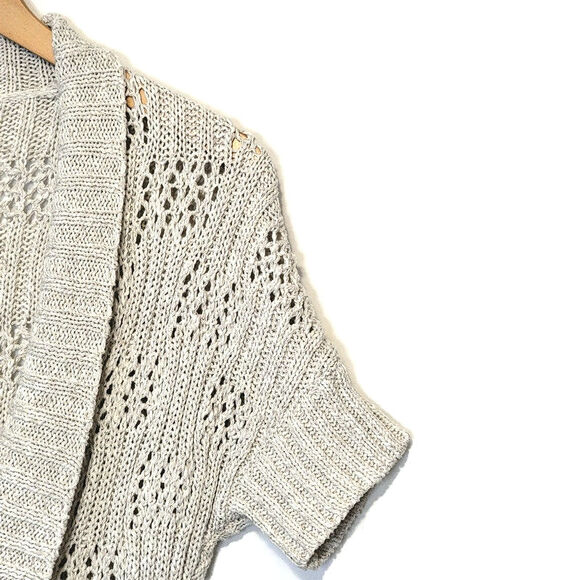 Alice + Olivia Cardigan Sweater Open Knit Ribbed Shawl Collar Long Cocoon Size S - Picture 3 of 15